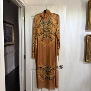 AFRM Brown and Gold Long Sleeve Dress